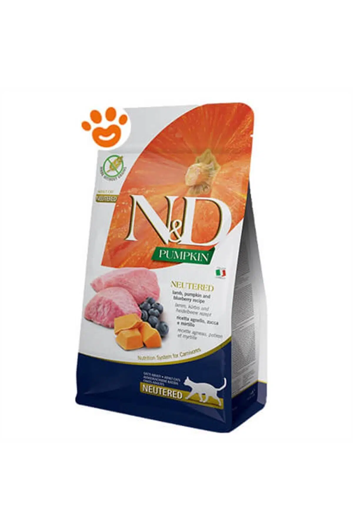 Balkabaklı Kuzu Yaban Mersinli Kısırlaştırılmış Kedi Maması 1.5kg