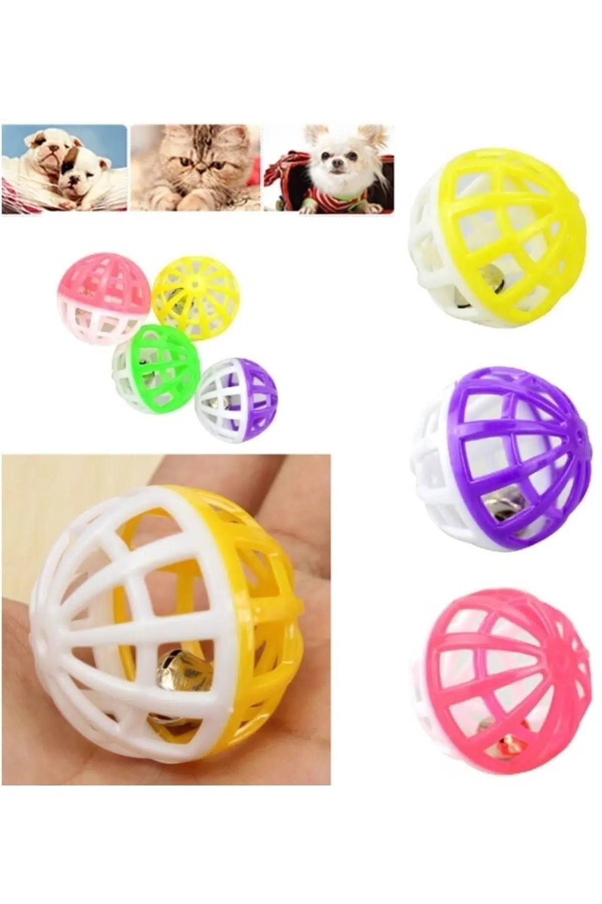 Evcil Hayvan Kedi Köpek Oyun Topu Çıngıraklı 3,5 Cm 3 Adet