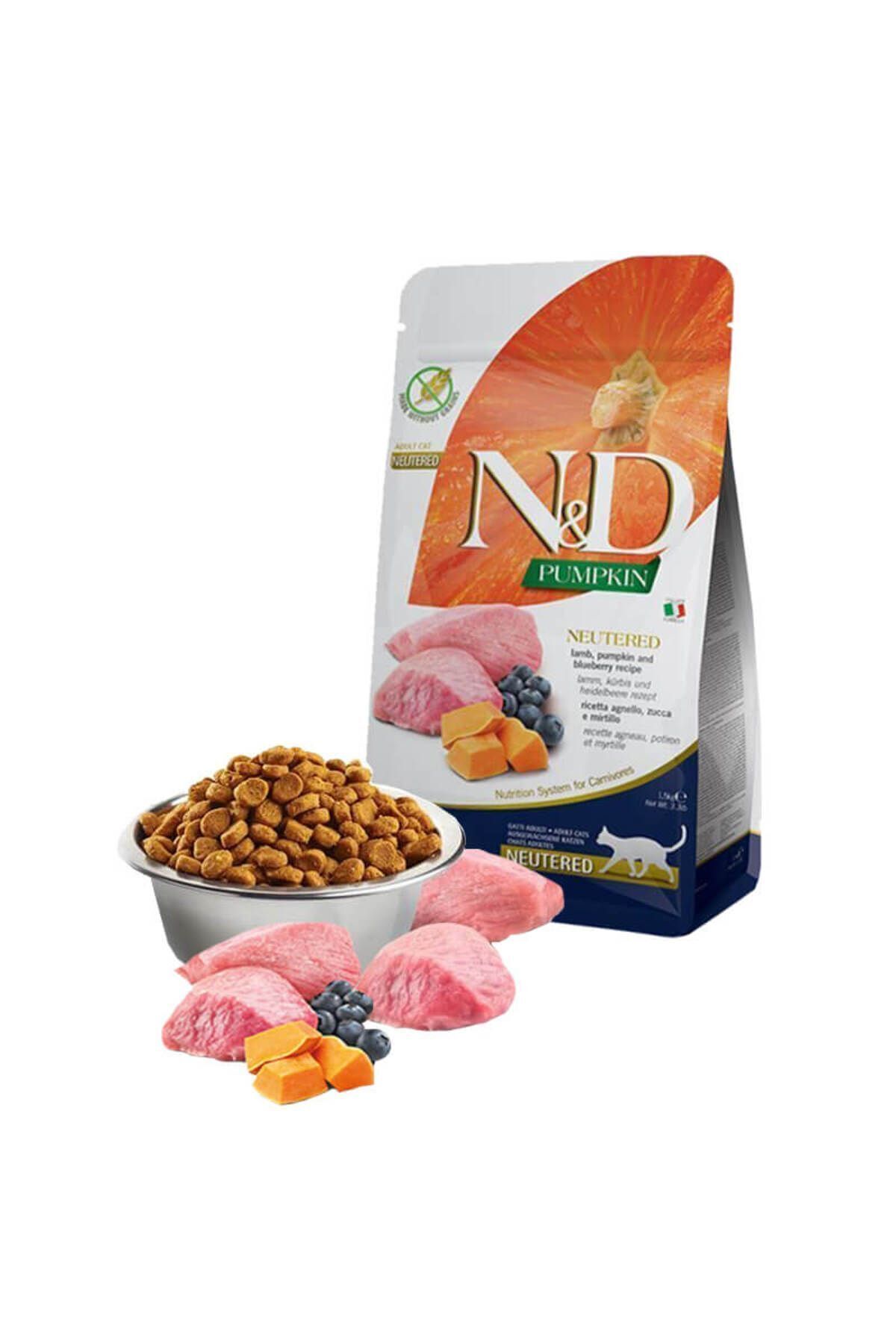 Nd Pumpkin Tahılsız Balkabaklı & Kuzu Etli & Yaban Mersinli 1,5 Kg Kısırlaştırılmış Kedi Maması