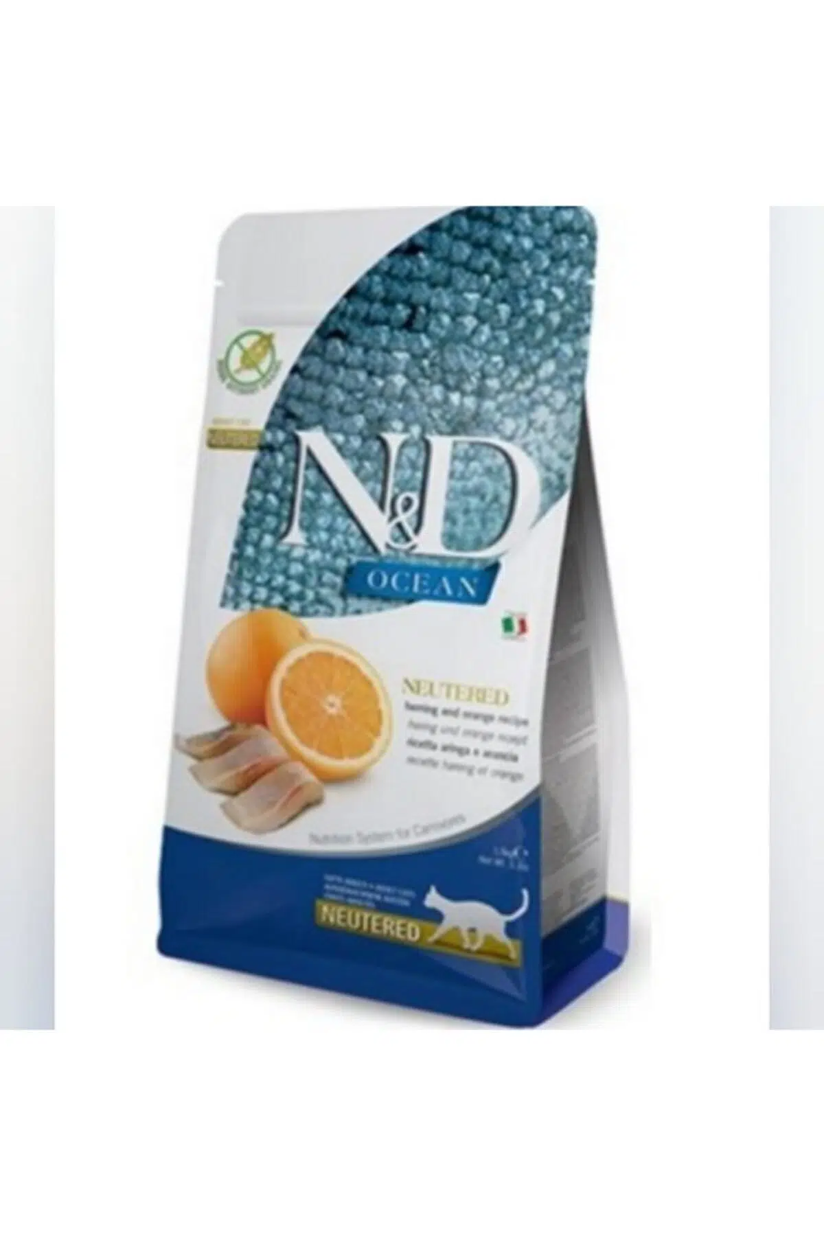 Neo Pet Market Nd Ocean Tahılsız Ringa Balığı Ve Portakallı Kısır Kedi Maması 1.5 Kg